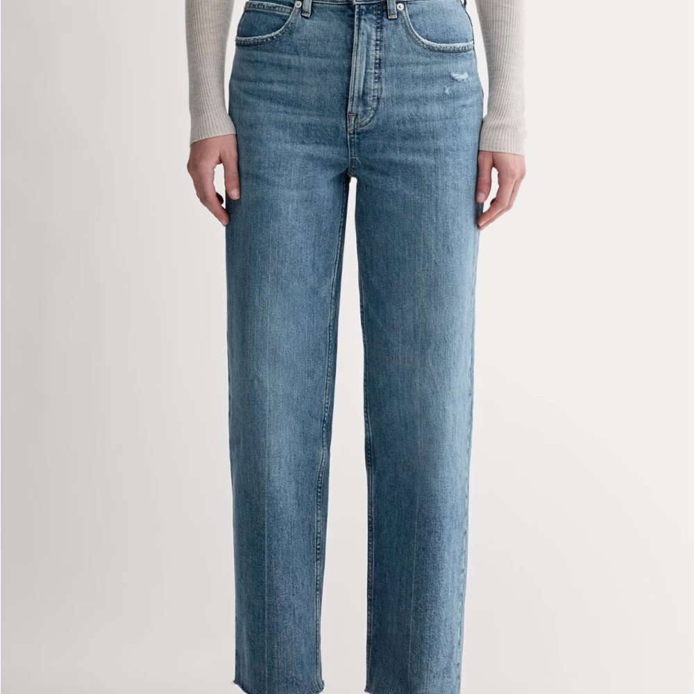 Everlane The Way High Jean in Distressed, Size 28 Long, 29.5in Inseam, High Rise
